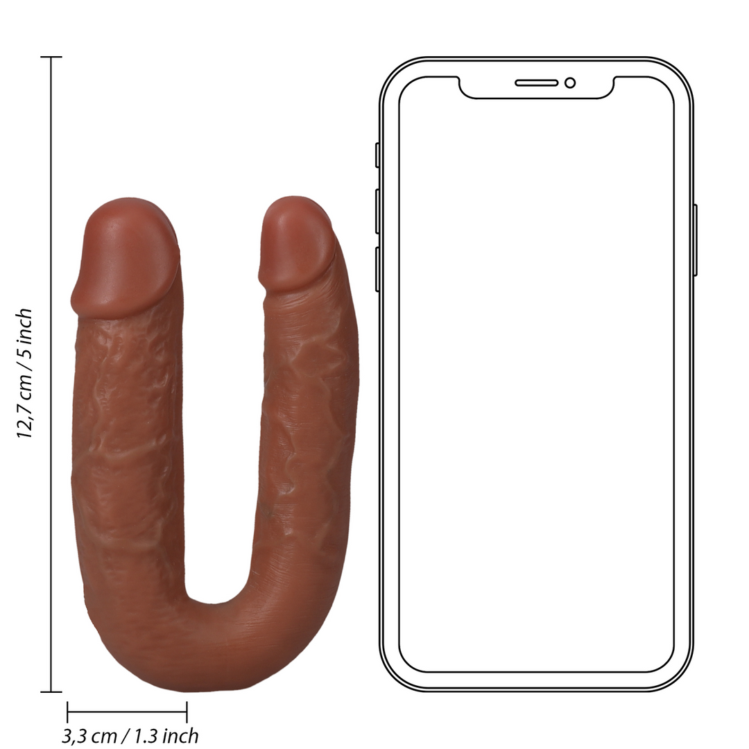 U Shaped Double Dildo 5 / 12,7 cm - Tan - Image 7