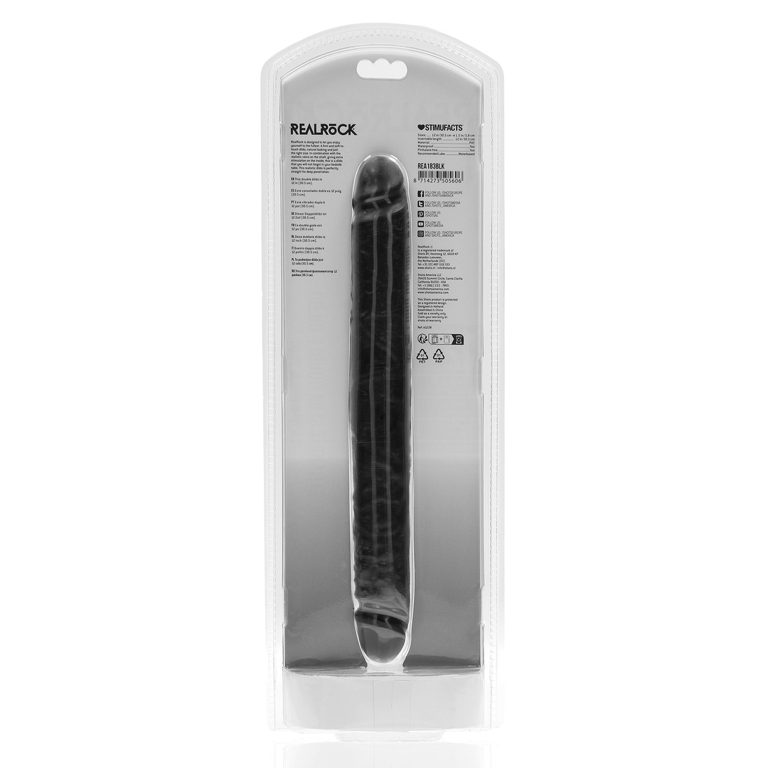 Slim Double Ended Dong 12 / 30,5 cm - Black - Image 3