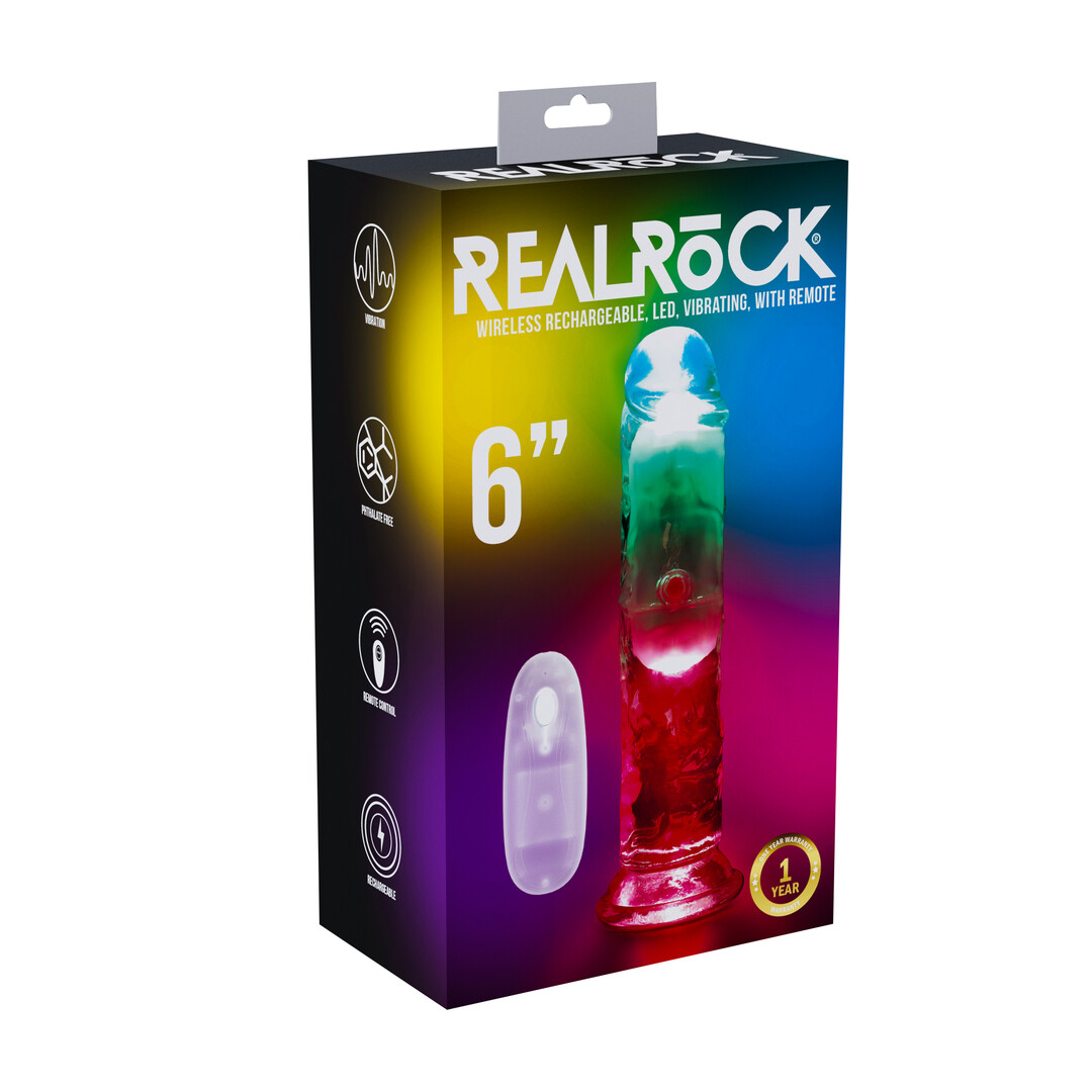 LED Vibrating Straight Cock - 6 / 15 cm - Transparent - Image 2
