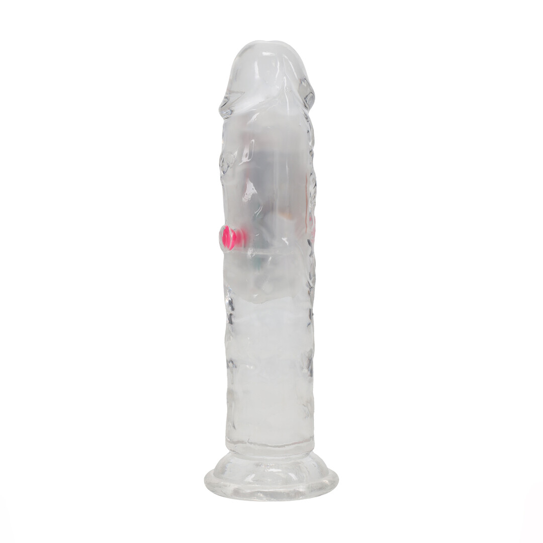 LED Vibrating Straight Cock - 6 / 15 cm - Transparent - Image 4