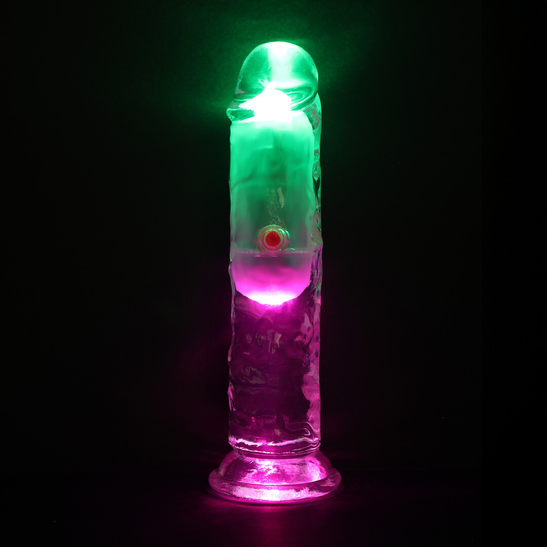 LED Vibrating Straight Cock - 6 / 15 cm - Transparent - Image 6