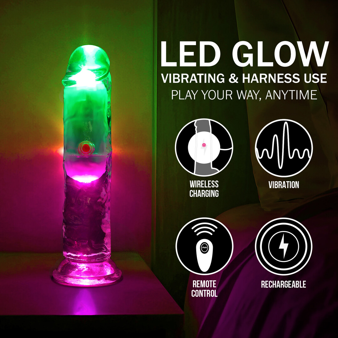 LED Vibrating Straight Cock - 6 / 15 cm - Transparent - Image 7