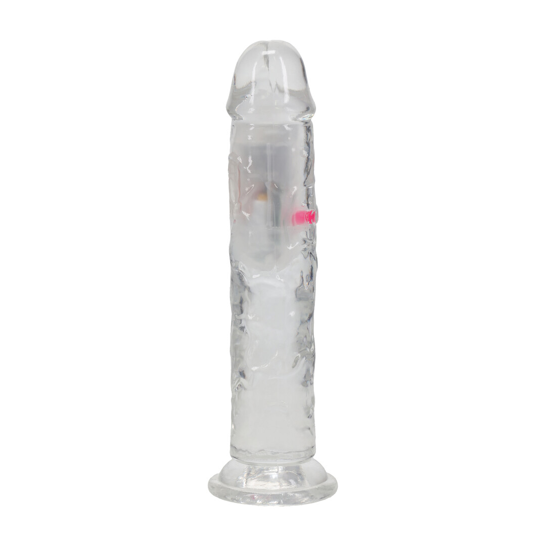 LED Vibrating Straight Cock - 7 / 18 cm - Transparent - Image 4