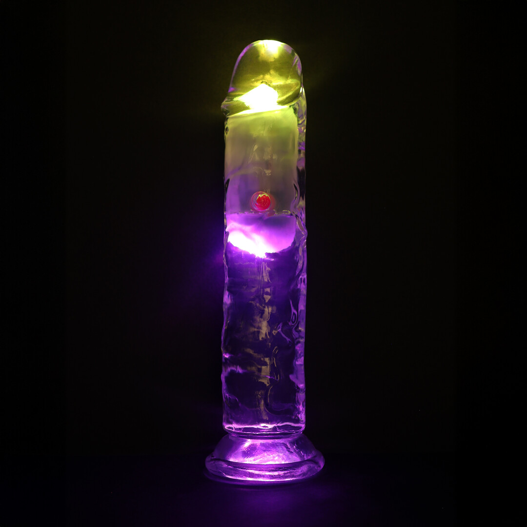 LED Vibrating Straight Cock - 7 / 18 cm - Transparent - Image 6