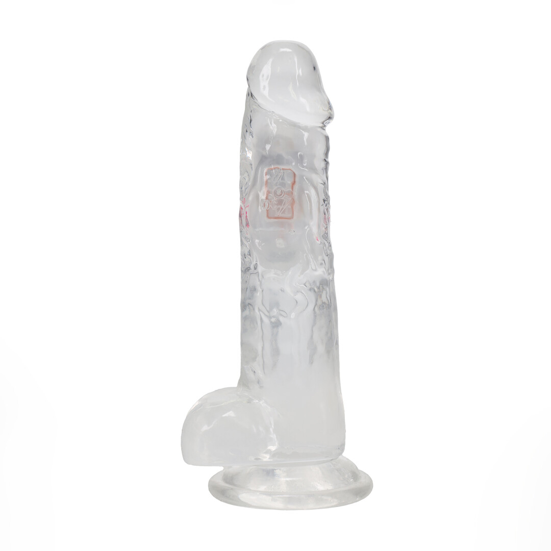 LED Vibrating Straight Cock with Balls - 8 / 20 cm - Transparent - Image 3
