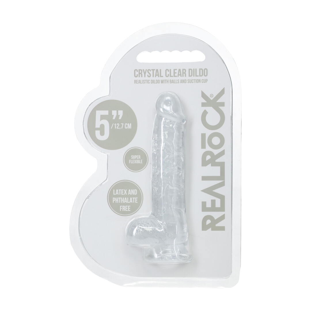 Realistic Dildo with Balls - 5 / 12,7 cm - Transparent - Image 2