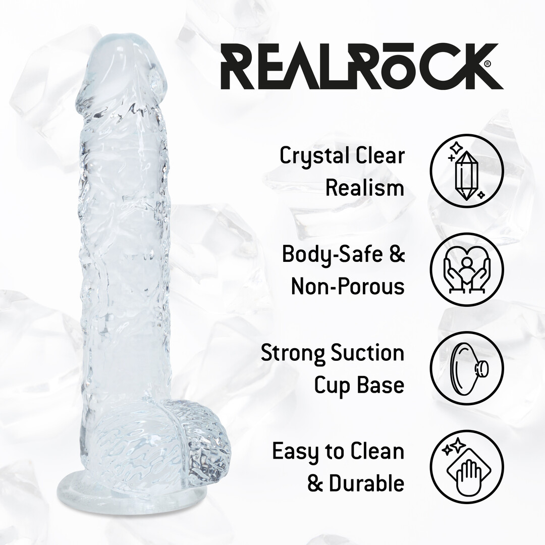 Realistic Dildo with Balls - 5 / 12,7 cm - Transparent - Image 6