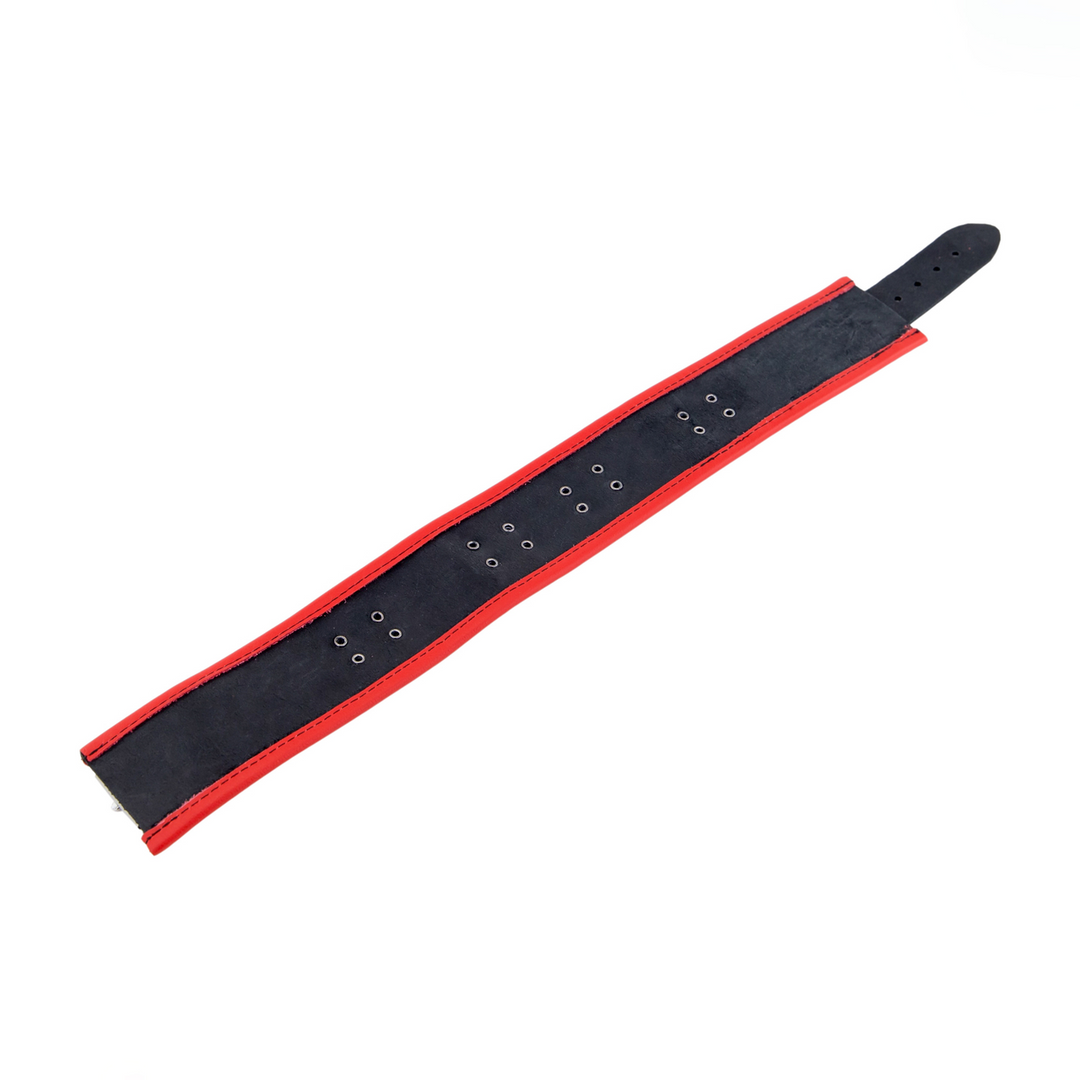 Leather Necklace 3 D Rings - Red/Black - Image 4