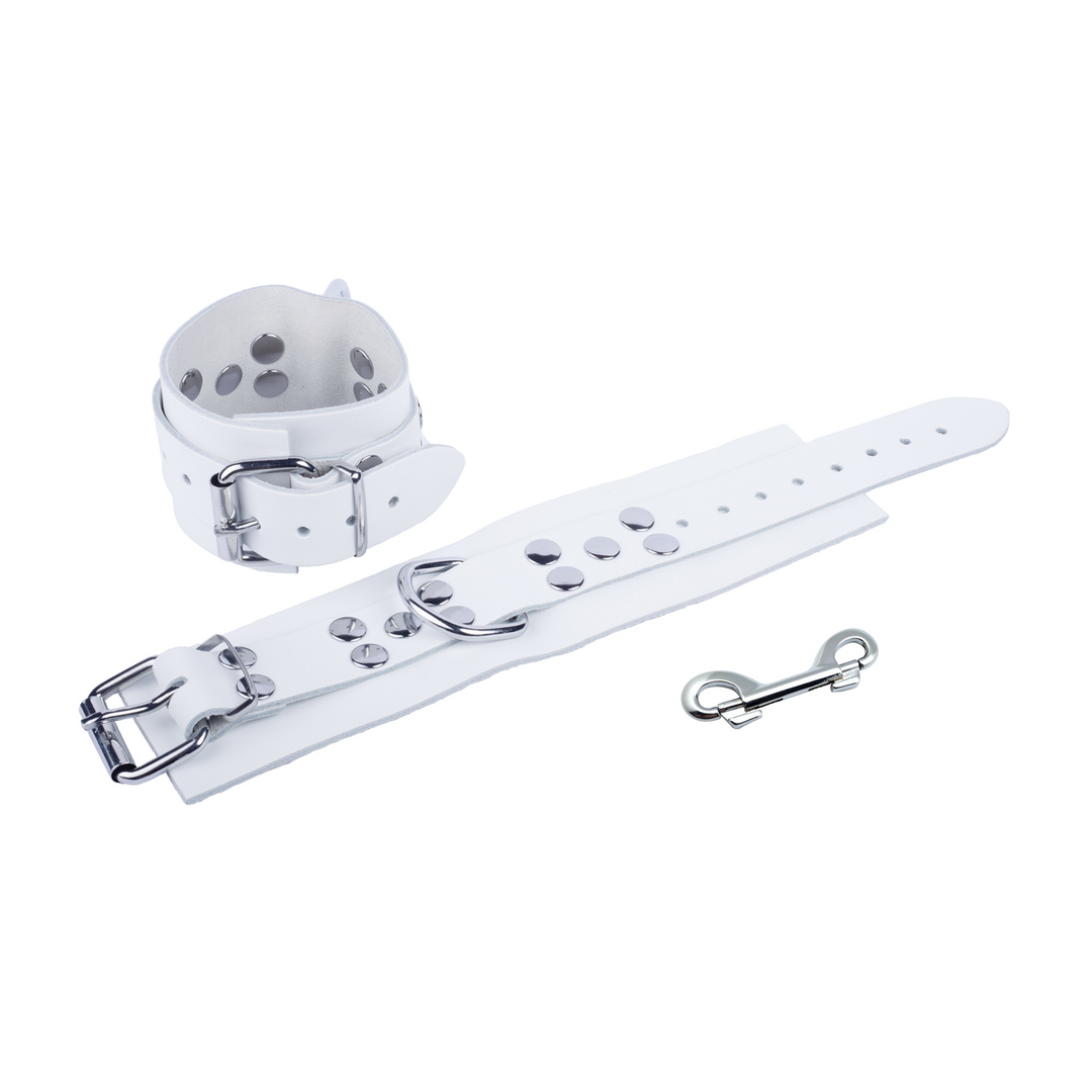 Ultra Leather Handcuffs - White - Image 2