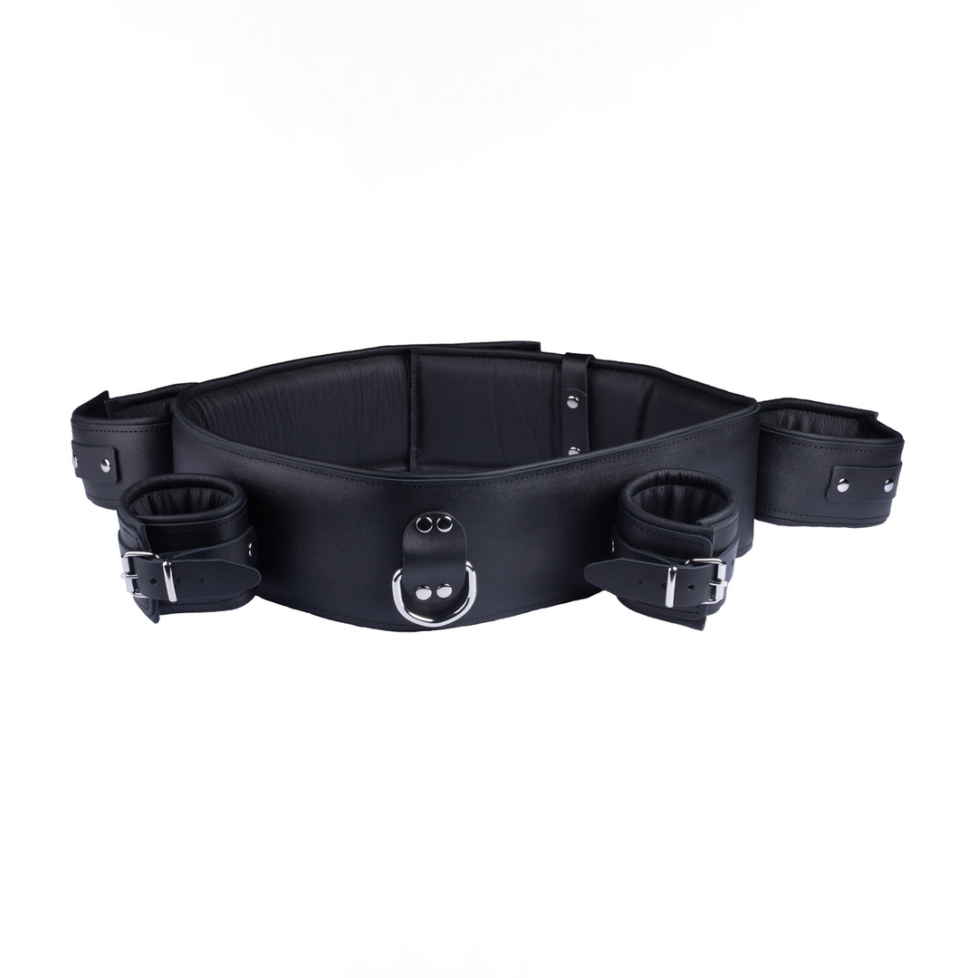Leather Arm Wrist and Chest Restraints - Black - Image 2