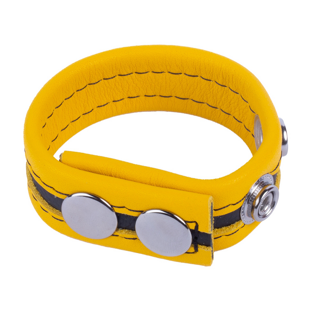 Tippy - Leather Cockring - Yellow - Image 2