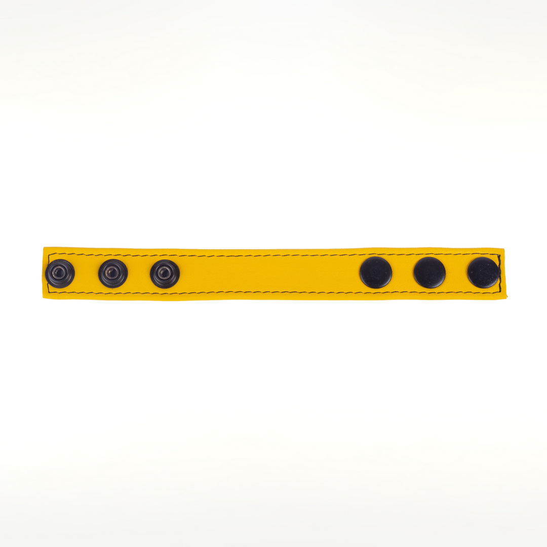 Cocky - Adjustable Leather Cockring - Yellow - Image 3