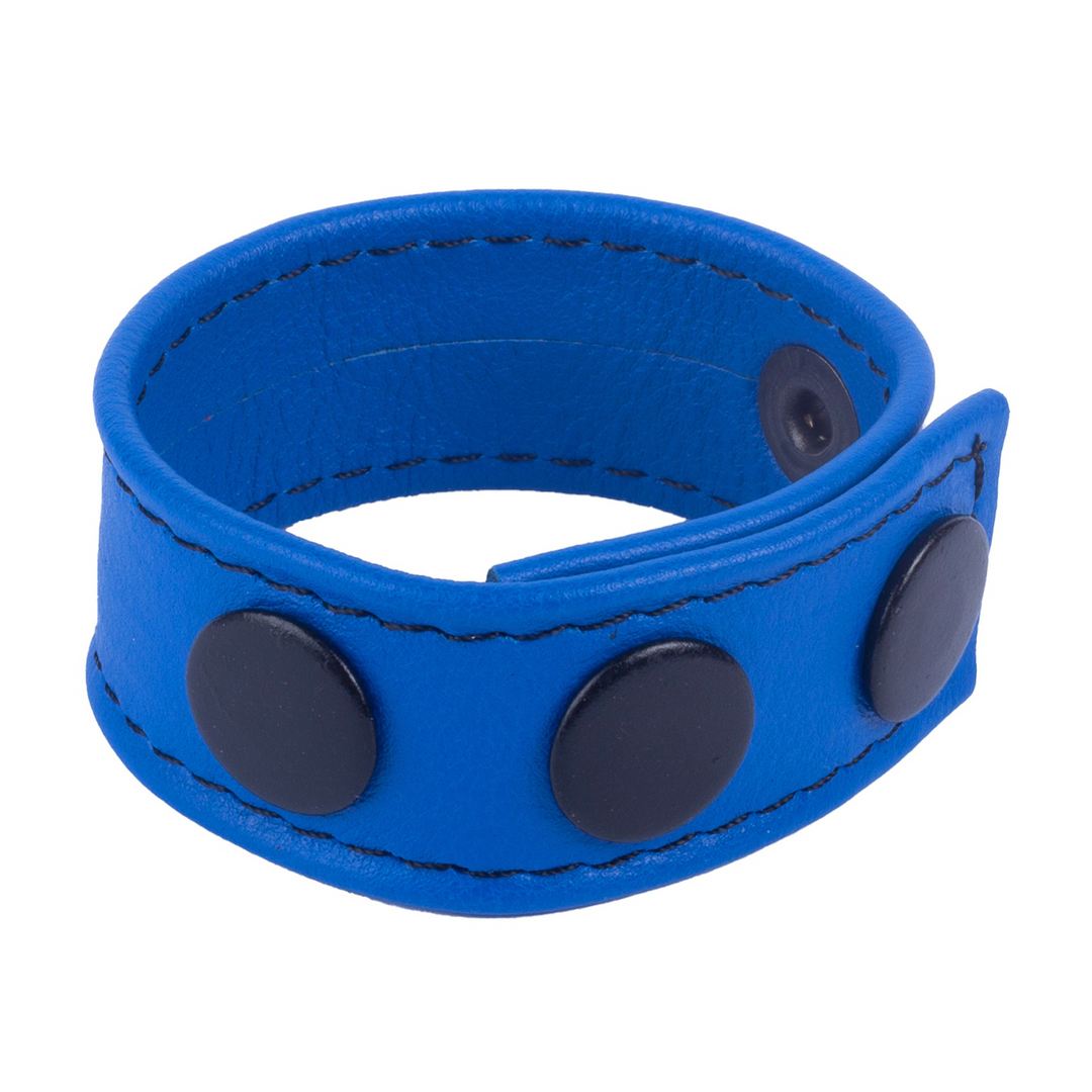 Cocky - Adjustable Leather Cockring - Blue - Image 2