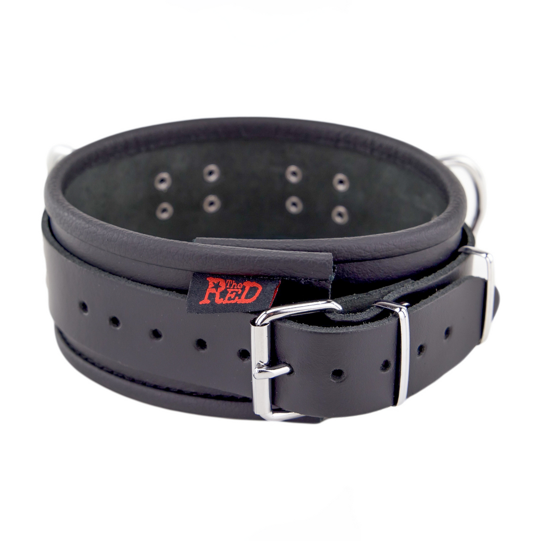 Leather Necklace 3 D Rings - Black - Image 2