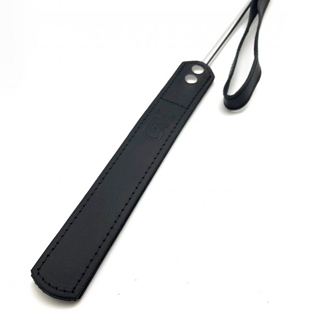 Whip - Metal and Leather - 52 cm - Black/Silver - Image 2