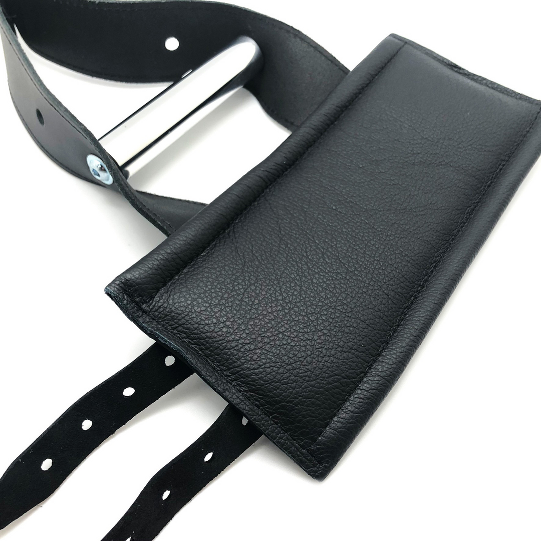 Deluxe Leather Suspension Handcuffs - Black - Image 3