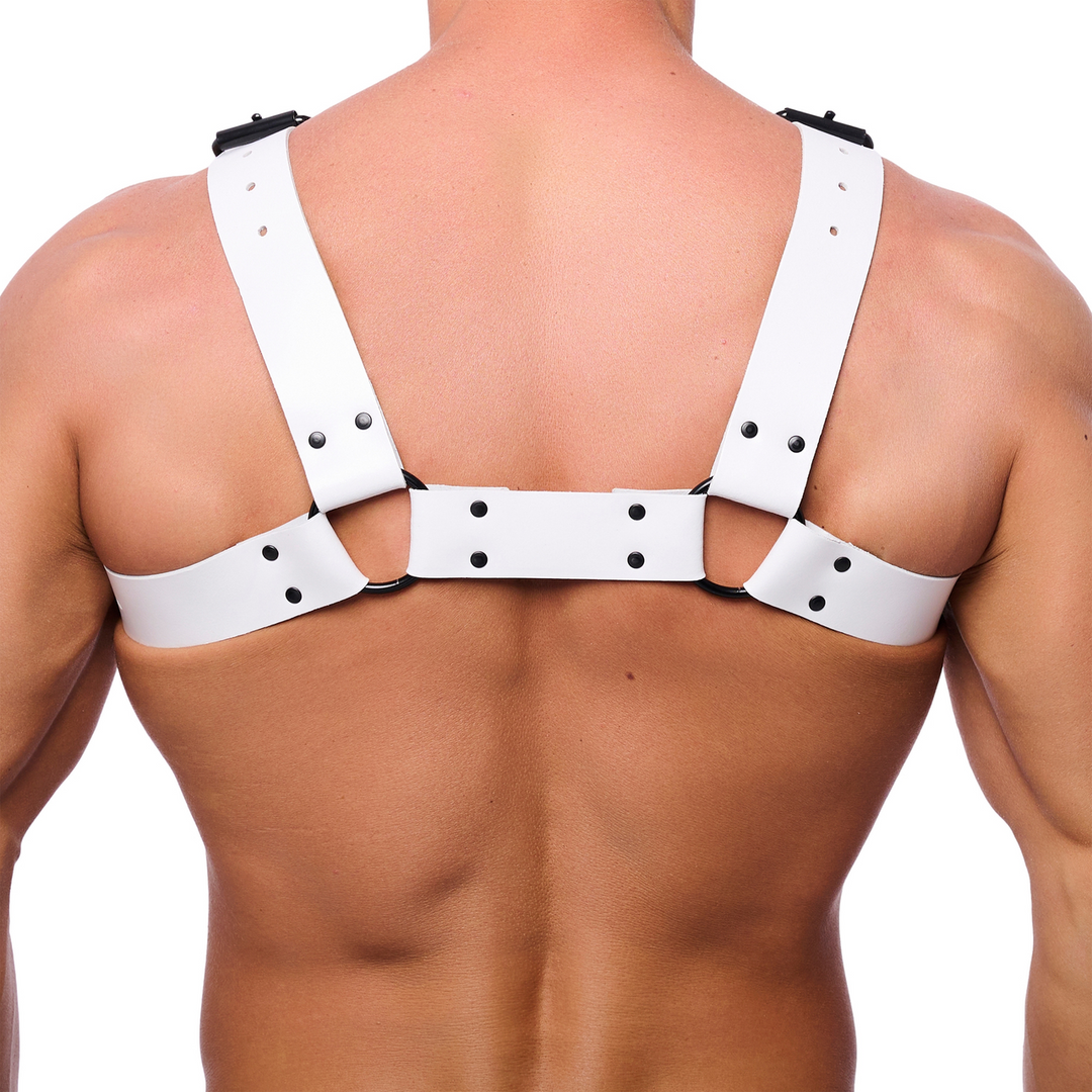 Bulldog Leather Harness - L/XL - White - Image 2