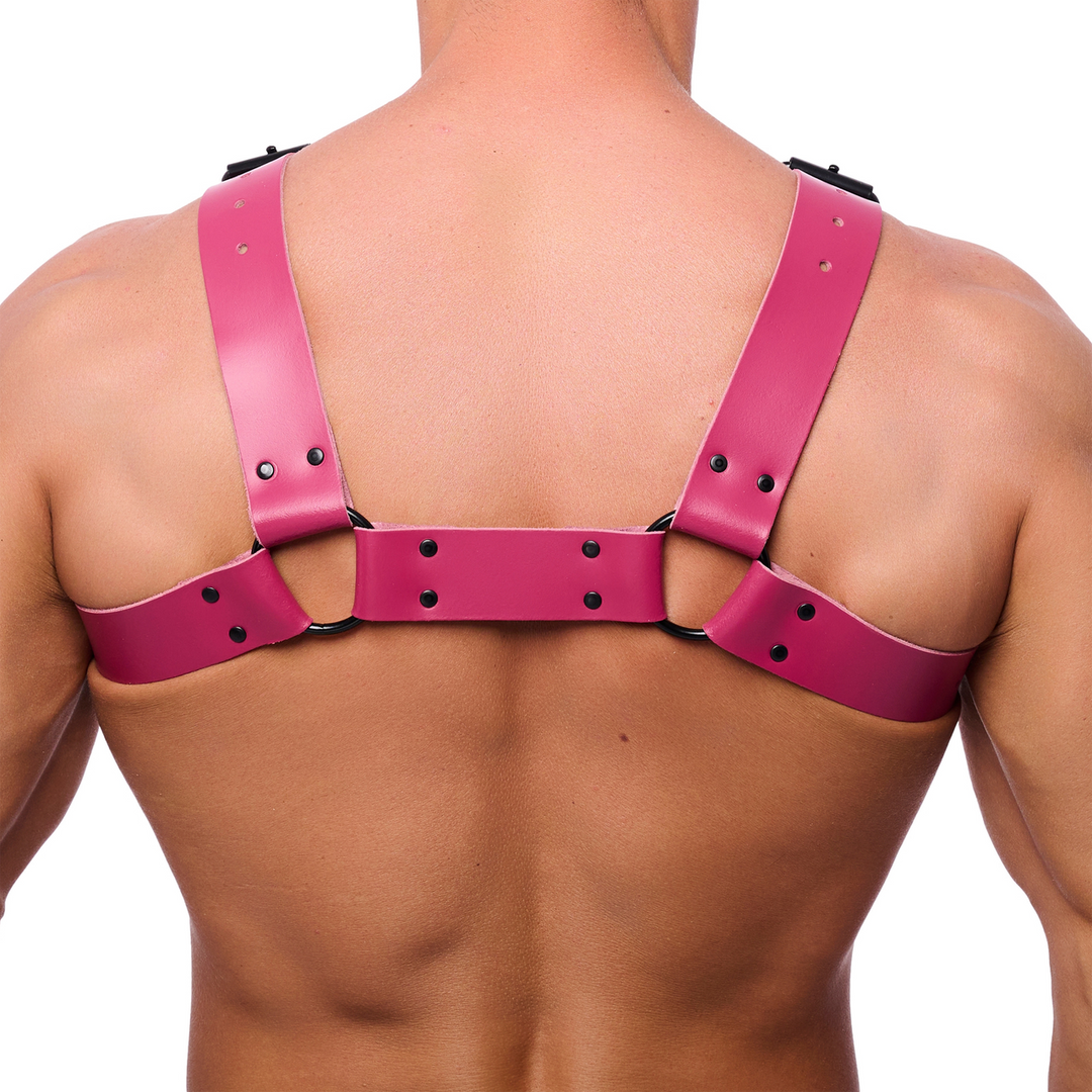 Bulldog Leather Harness - S/M - Pink - Image 2