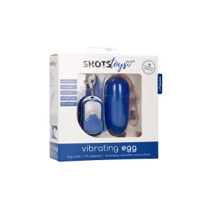 10 Speed Remote Vibrating Egg - Big - Blue - blue