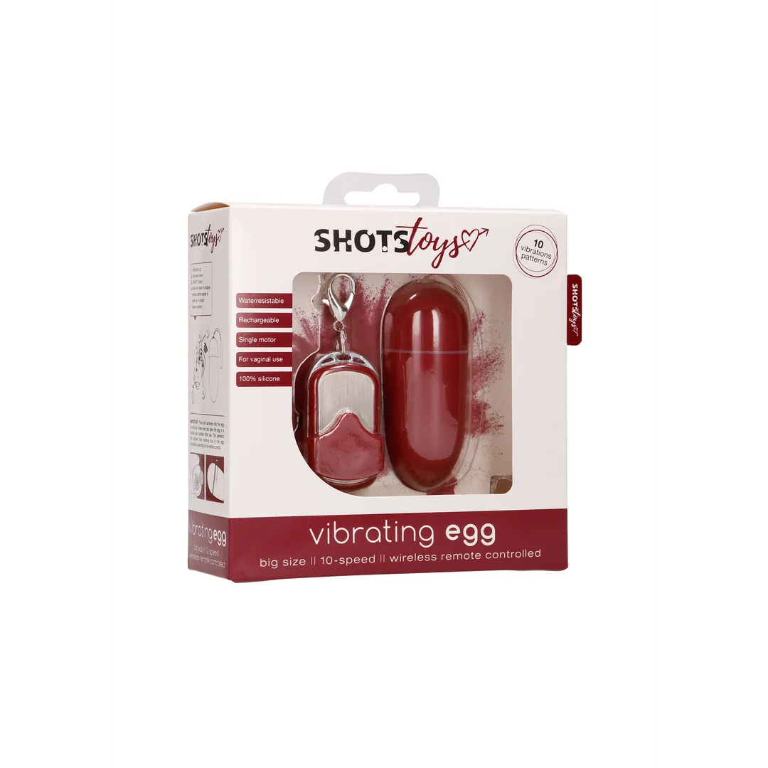 10 Speed Remote Vibrating Egg - Big - Red