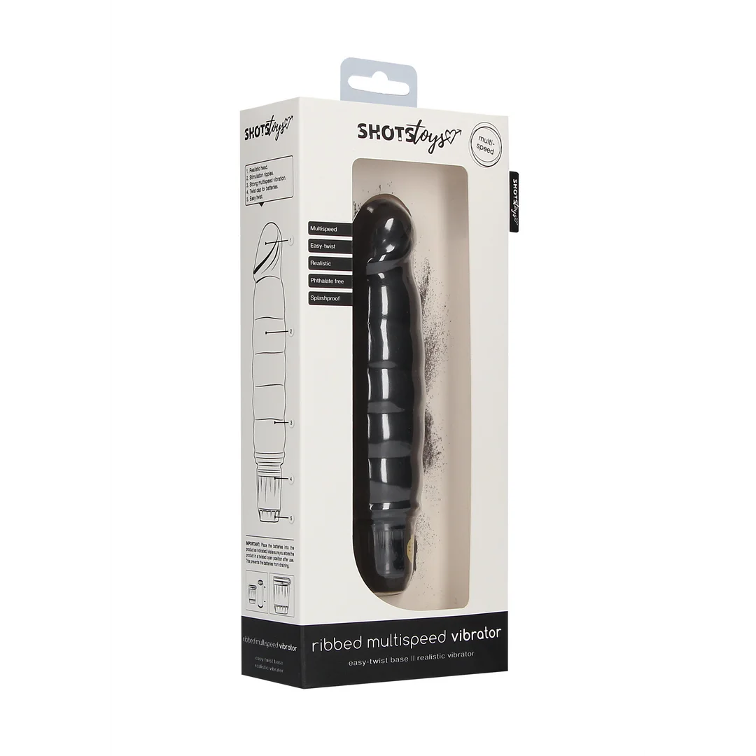 Ribbed Multispeed Vibrator - Black