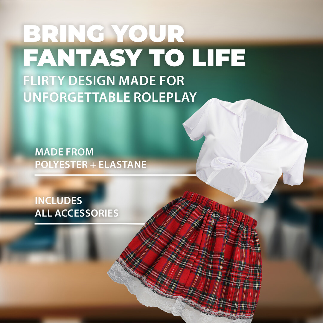 Schoolgirl Costume - S/M - White - Image 3