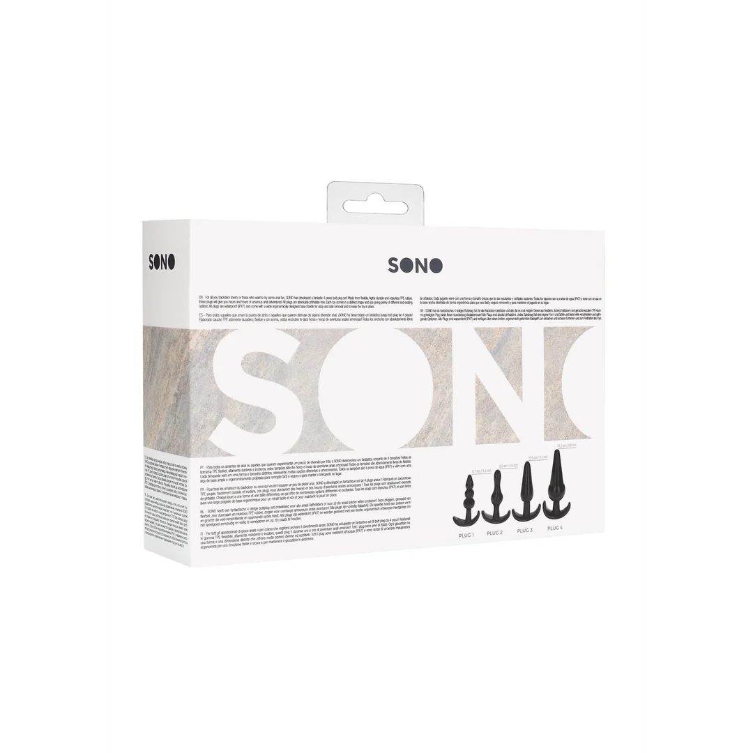 NO. 80 - 4-Piece Butt Plug Set - Black