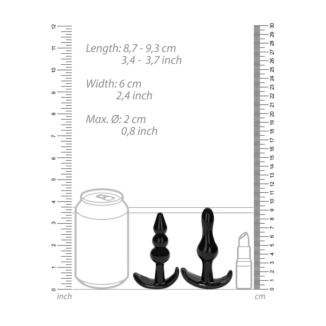 NO. 80 - 4-Piece Butt Plug Set - Black
