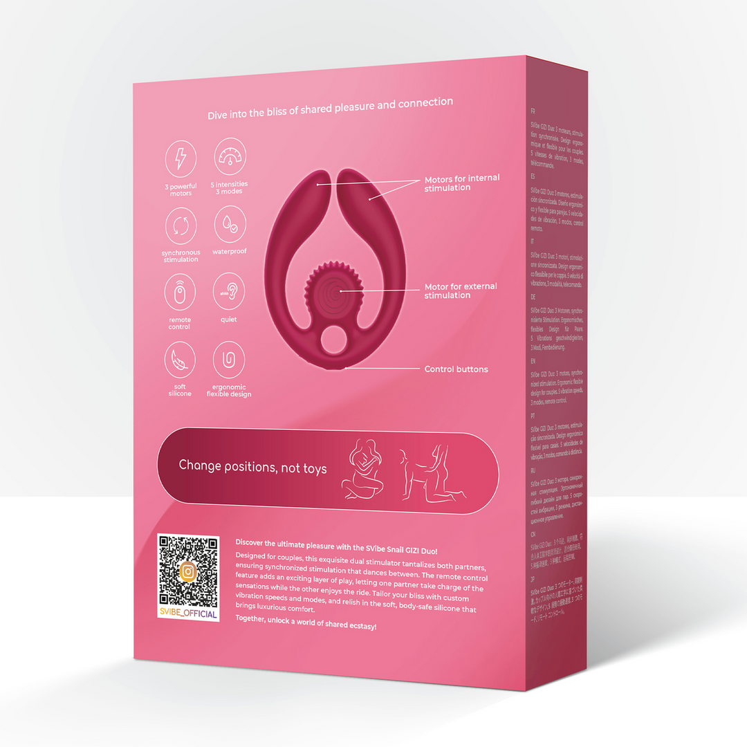GIZI Duo - Dual Couples Stimulator - Burgundy - Image 3