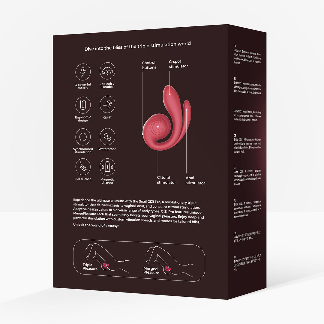 GIZI Pro - Triple Stimulator - Bordeaux - Image 3