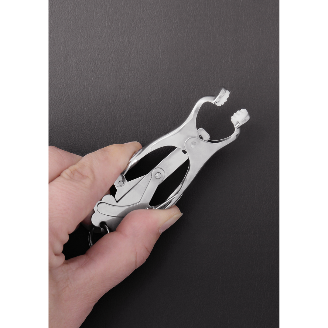 2 Squeezer Teaser Clover Nipple Clamps with Ring - Image 3