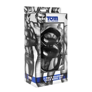 3 Piece Silicone Cock Ring Set - Black