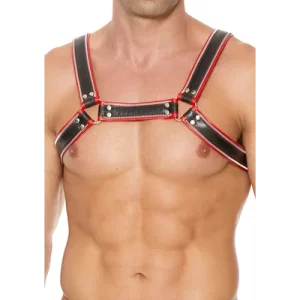 Z Series Chest Bulldog Harness - Black/Red - L/XL