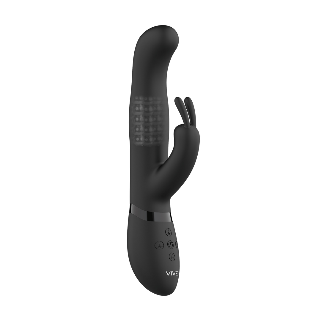 Izara - Rotating Beads Rabbit Vibrator - Black - Image 4