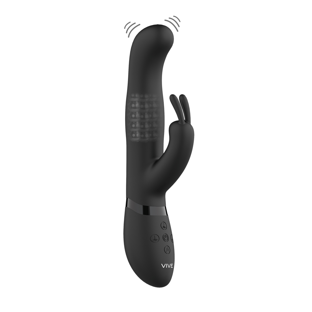 Izara - Rotating Beads Rabbit Vibrator - Black - Image 5