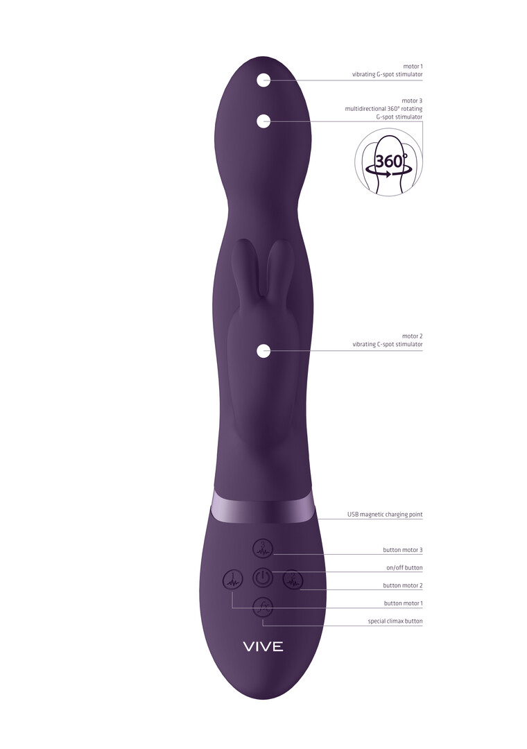Niva - Rotating Rabbit Vibrator - Purple - Image 10