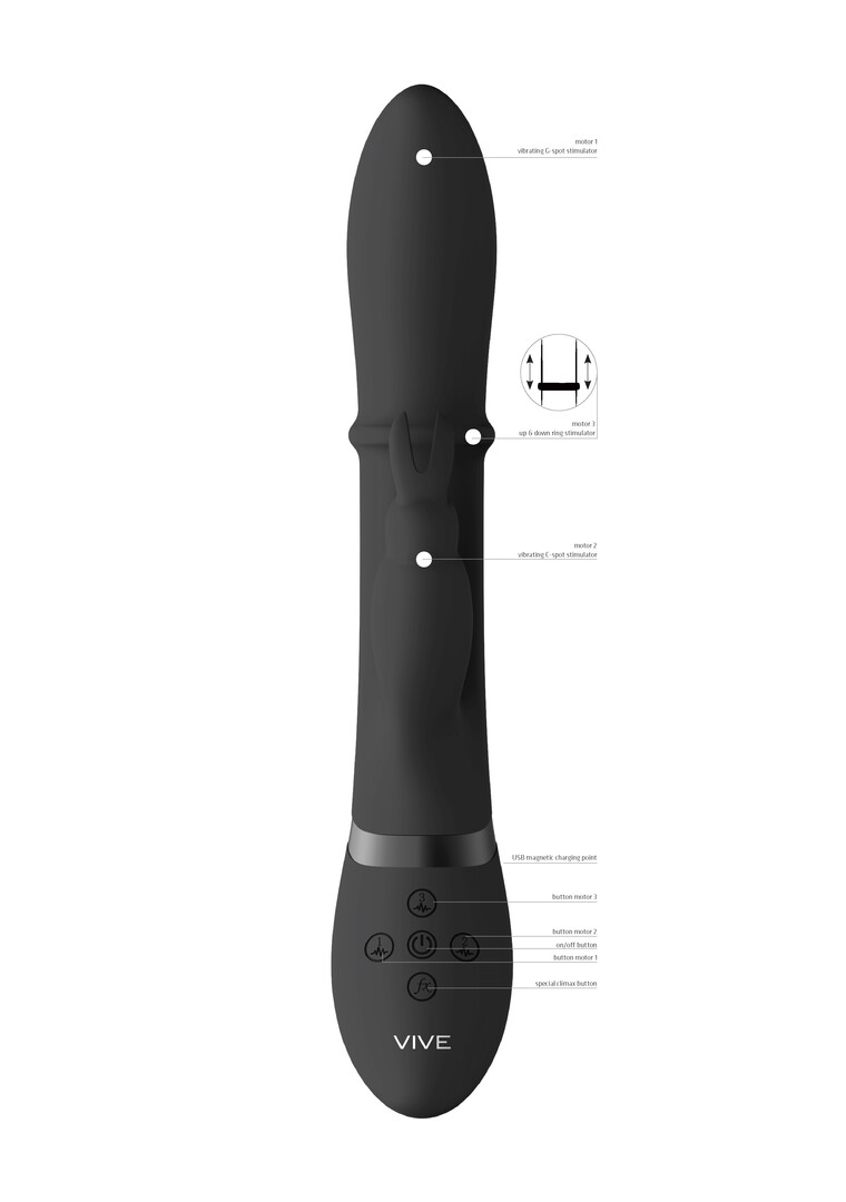 Halo - Ring Rabbit Vibrator - Black - Image 11