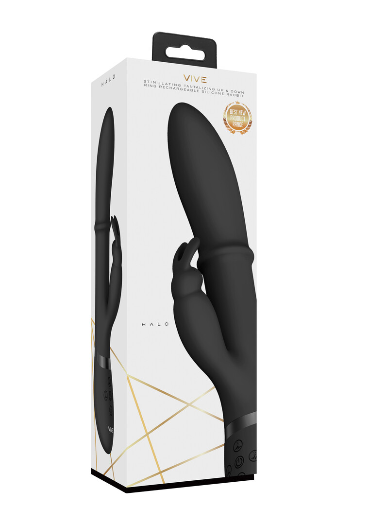 Halo - Ring Rabbit Vibrator - Black - Image 2