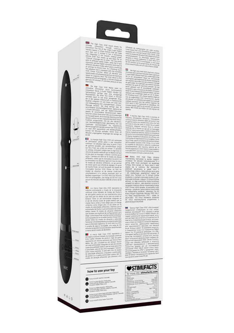 Halo - Ring Rabbit Vibrator - Black - Image 3