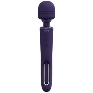Kiku - Double Ended Wand with Innovative G-Spot Flapping Stimulator - Purple
