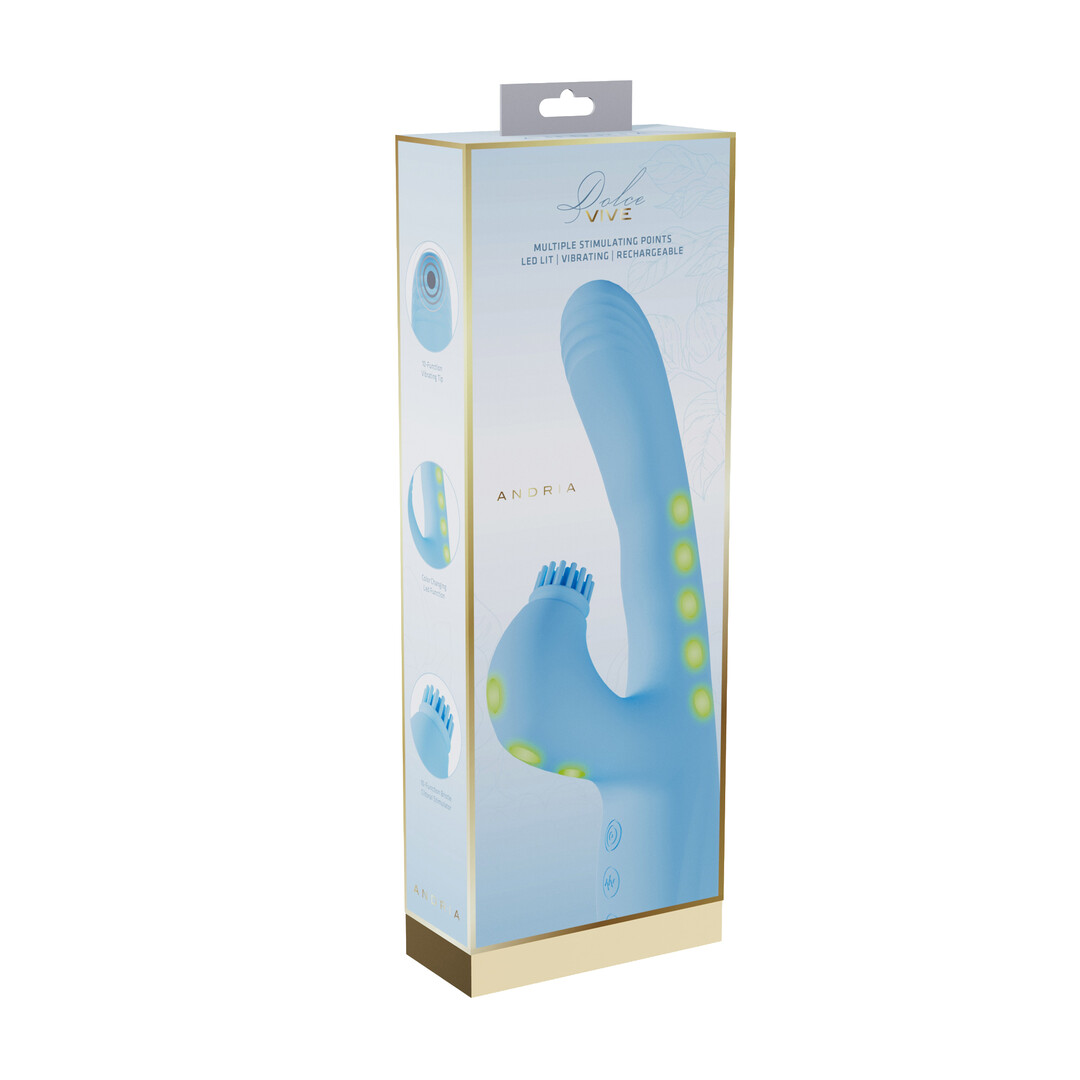 Andria - G-Spot Vibrating and Tap Clit Stimulator with LED - Blue - Image 2