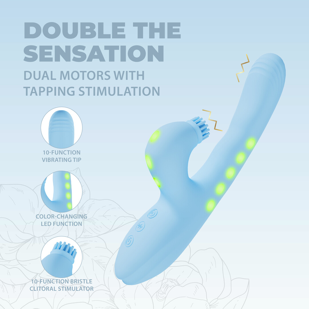 Andria - G-Spot Vibrating and Tap Clit Stimulator with LED - Blue - Image 5