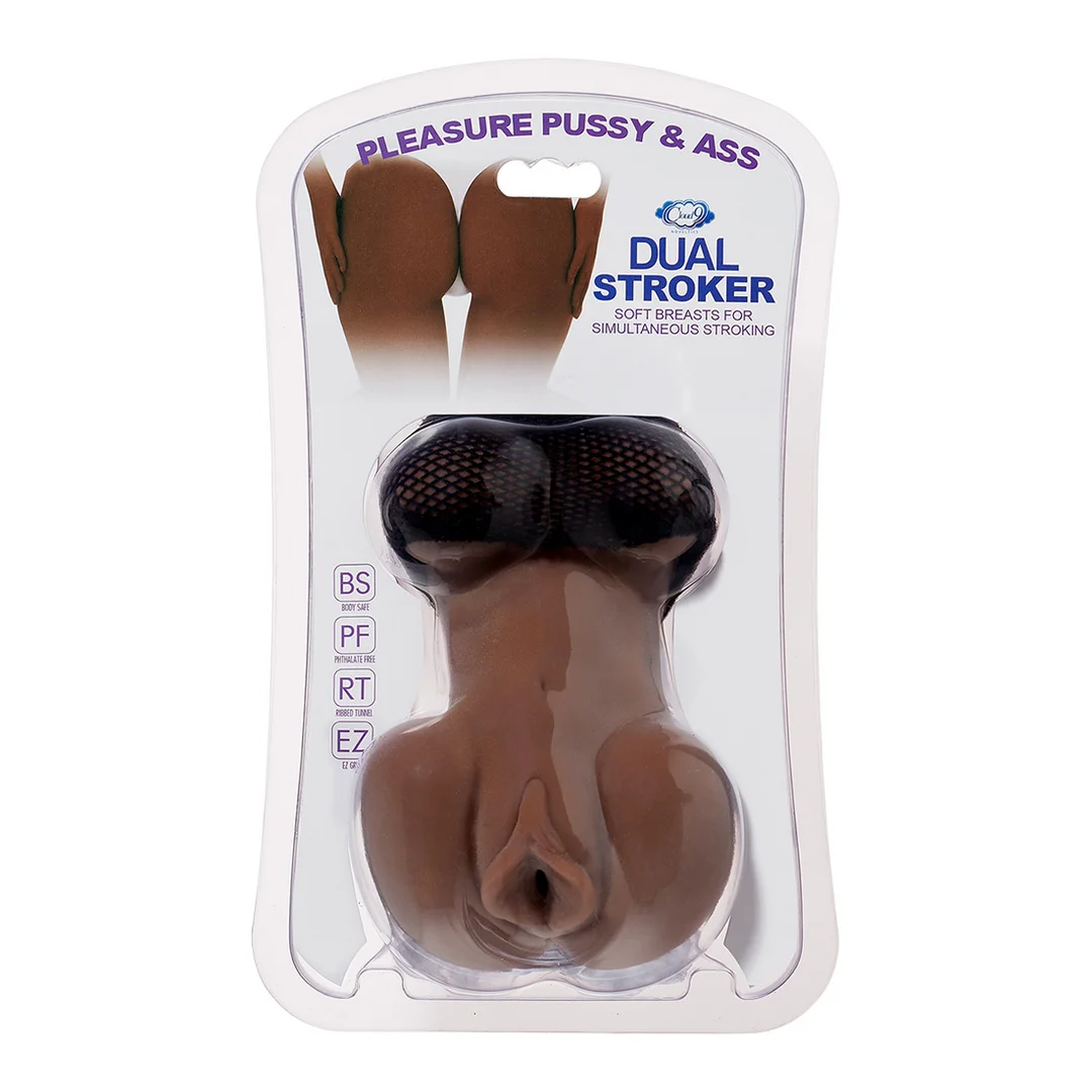 Pleasure Pussy & Breasts Realistic Hand Stroker - Brown