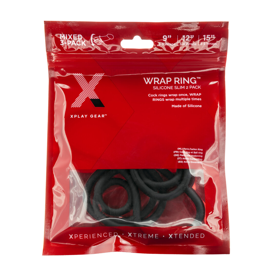 Slim Wrap Ring - Cockring 2-Pack - Black - Image 2